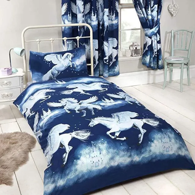 KKS Unicorn dekbedovertrek - Eenhoorn dekbed blauw