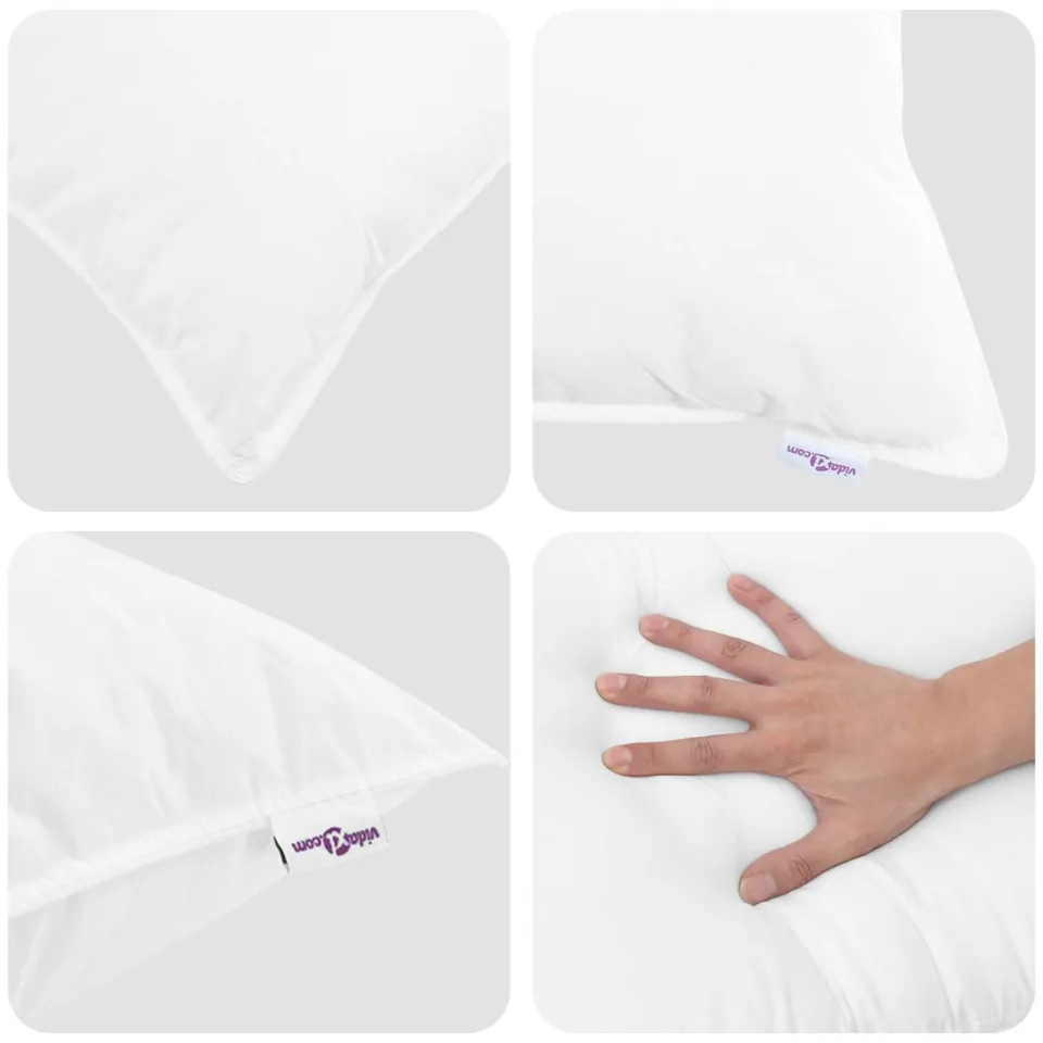 vidaXL Dekbed Set met kussen 3 st Wit Donsveertjes, foto 4