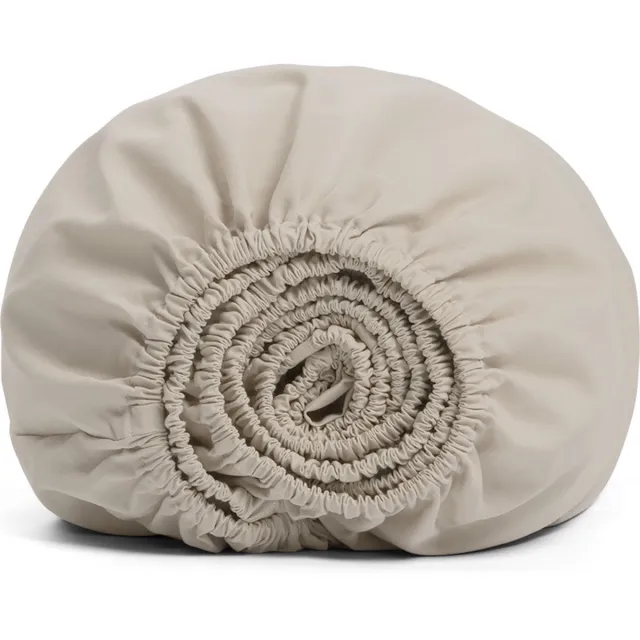 Yumeko hoeslaken katoen TENCEL™ sandy taupe x30 - Biologisch & ecologisch