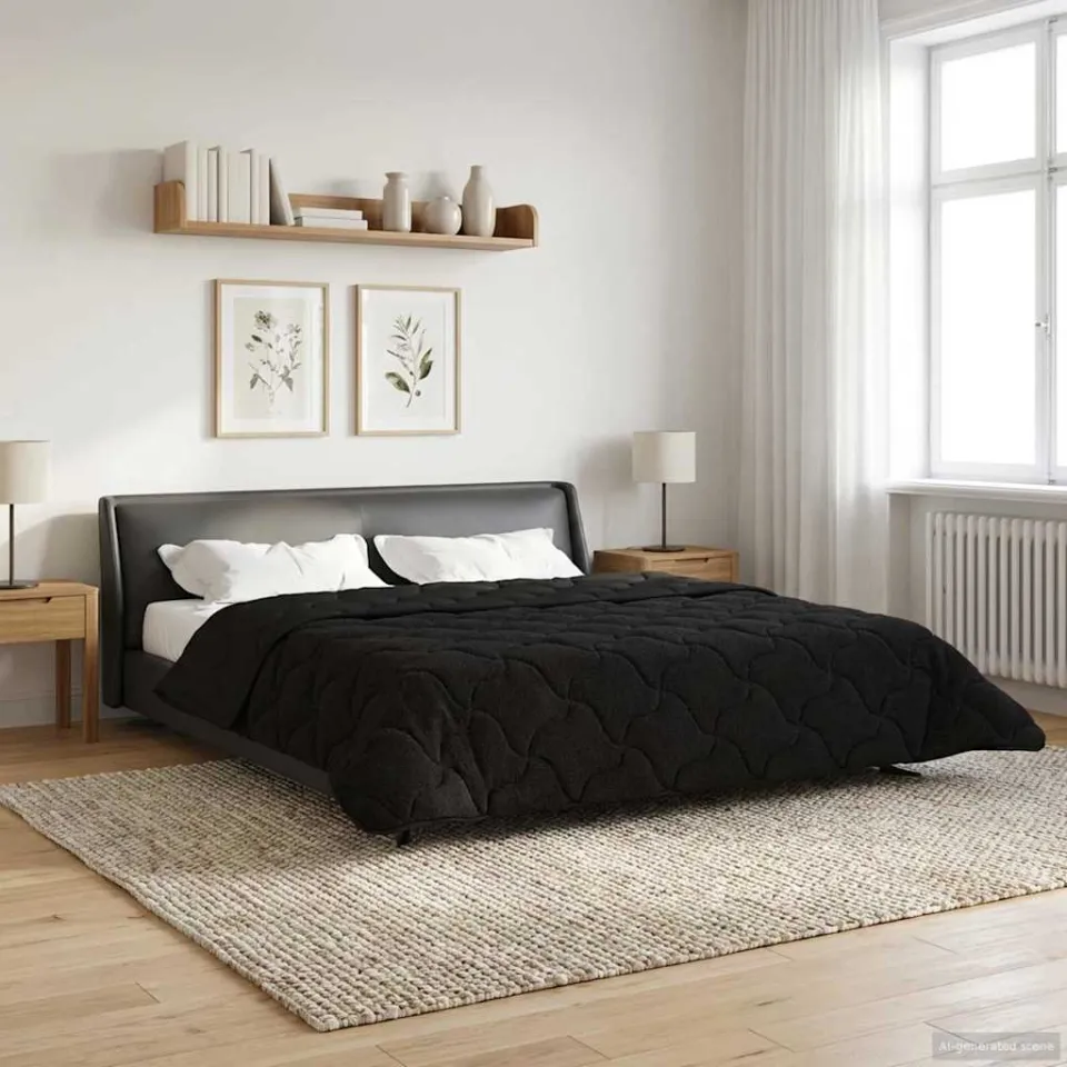 vidaXL Vol jaar dekbed 200 x 200 cm zwart, foto 4