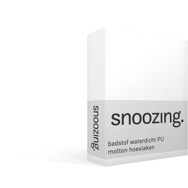 Snoozing Badstof - Waterdicht PU - Hoeslaken - Lits-jumeaux - 160x200 cm - Wit