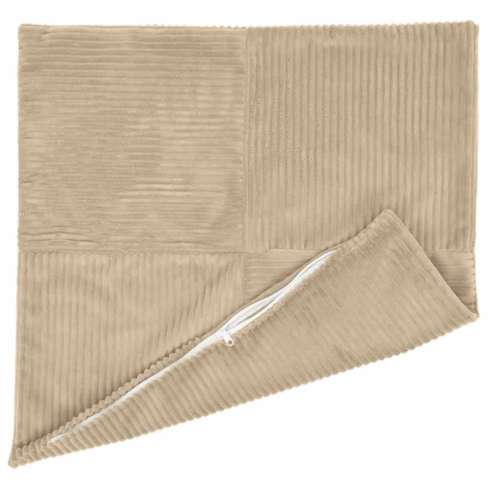 vidaXL Kussensloop 2 st ALMELO Taupe 65 x 65 cm corduroy, foto 3