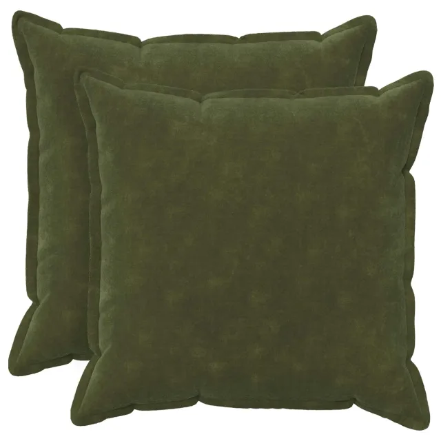 vidaXL Kussensloop 2 st HOUTEN Groen 80 x 80 cm Microfiber Fleece, foto 2
