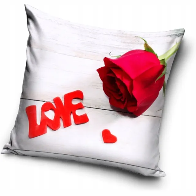 Love Decoratieve Kussensloop 40x40 cm - Liefde Bloem Rode Roos Rood