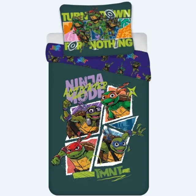 Teenage Mutant Ninja Turtles Ninja Turtles dekbedovertrek 100 x 135 cm Katoen BlauwGrijsaanpassen