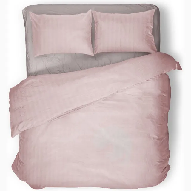 Eleganzzz Dekbedovertrek Uni - Blush - Dekbedovertrek 140x200/220cm - Satijnstreep / Satijn Streep - Hotel Kwaliteit Satin Stripe - Dekbedovertrekken - Effen Dekbedovertrek