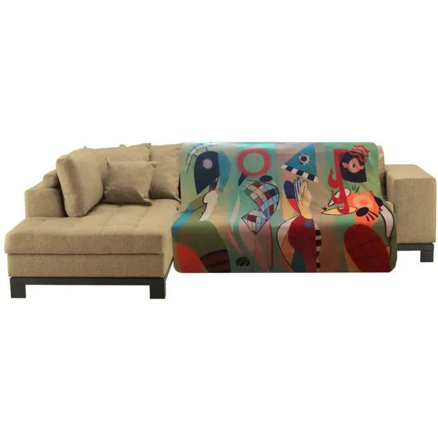 ARTICONE Dunne Fleecedeken - Plaid – kunst - 150 x 120 cm - Las Musas van Wassily Kandinsky Multicolor
