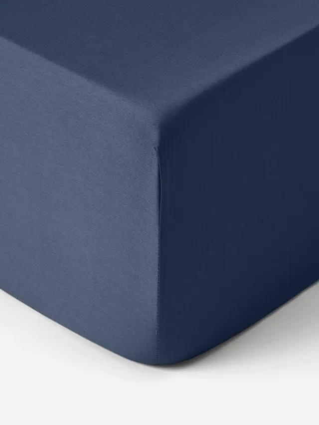 Westwing Collection Boxspring hoeslaken Comfort, katoensatijn Blauw