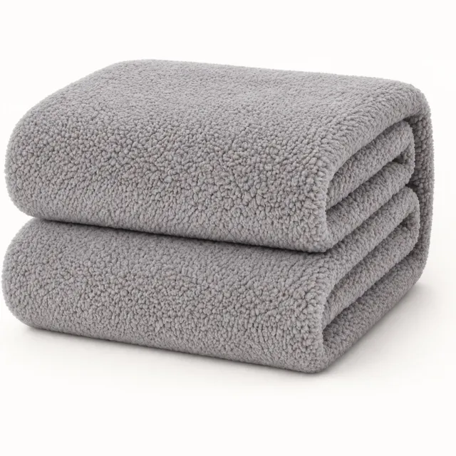 decoware Teddy Fleece Hoeslaken 140x200 cm - Grijs - Warm & Extra Zacht - Matrashoogte tot 30 cm