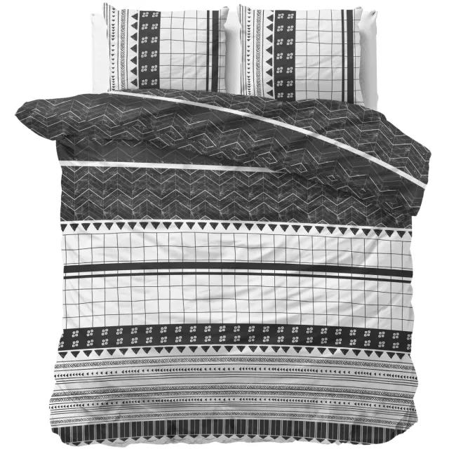 Sleeptime Artic Stripe polyester-katoenen dekbedovertrek Wit