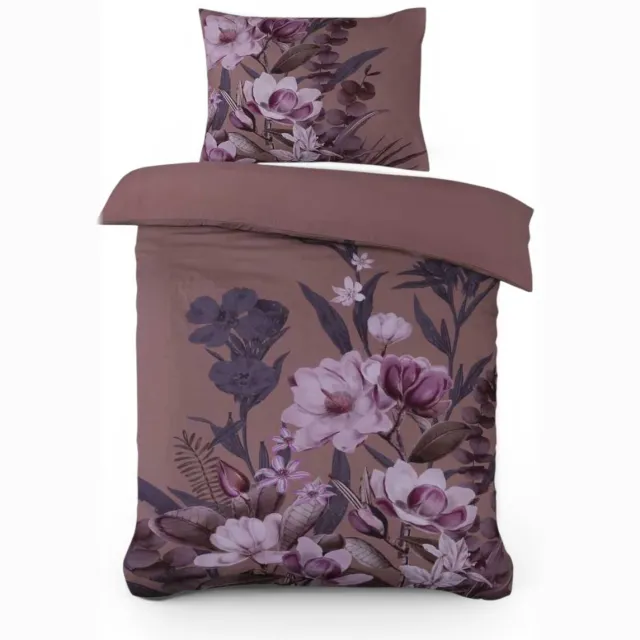 Husch Dekbedovertrek Marlous - 140x200/220 - Bloemen - Multi/Taupe