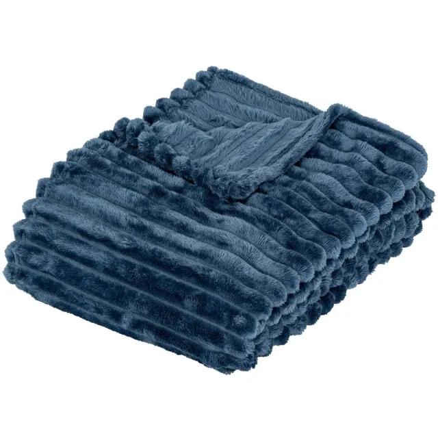 Atmosphera Créateur d'intérieur® Extra zachte flanellen plaid MATTIAS Blauw 170 × 130 cm