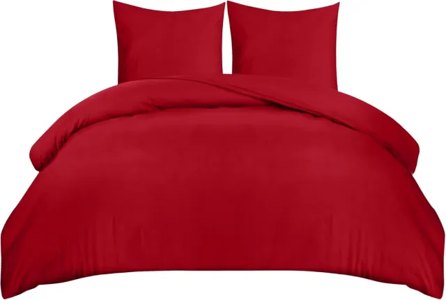 Ibenzoa Superzachte Microvezel Beddengoedset - Premium Comfort en Stijlvol Slaap rood