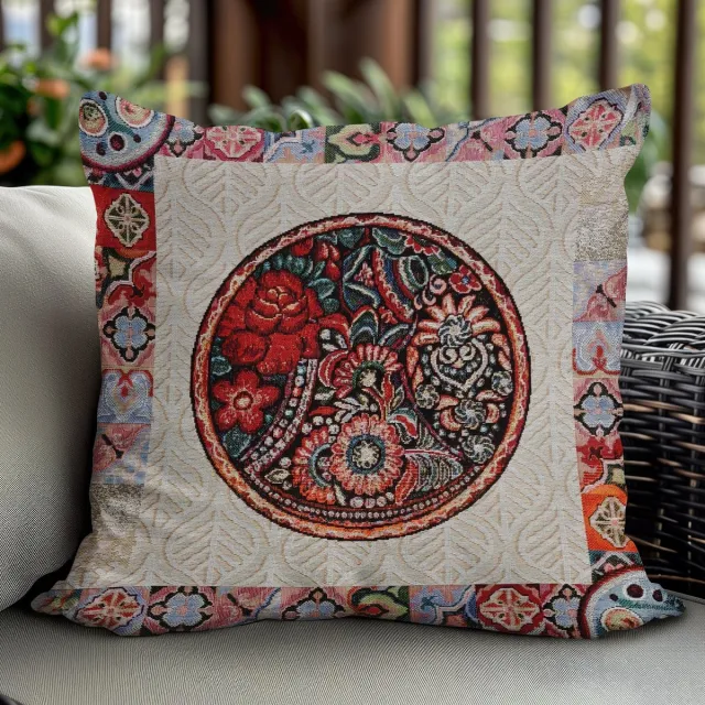 Gobelin Kussenhoes Mandala 45x45 cm - Stijlvolle Decoratie Multicolor
