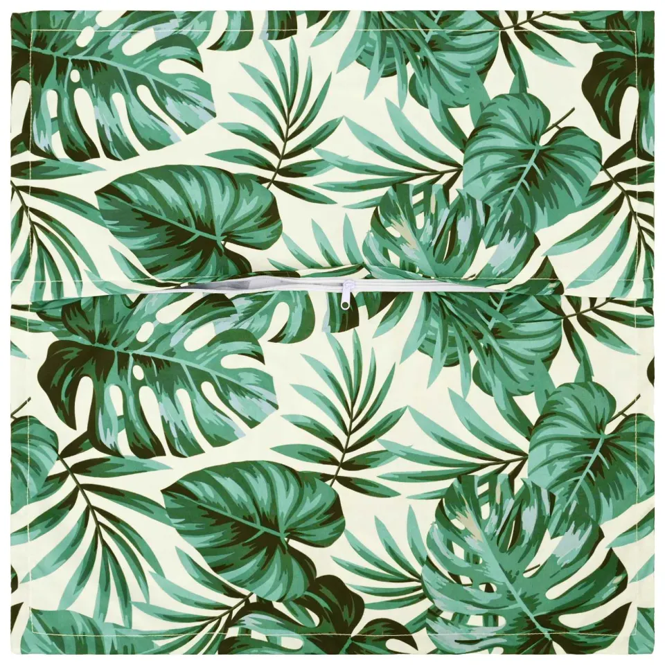 vidaXL Kussensloop 6 st HOUTEN Bladpatroon 55 x 55 cm Polyester groen, foto 4