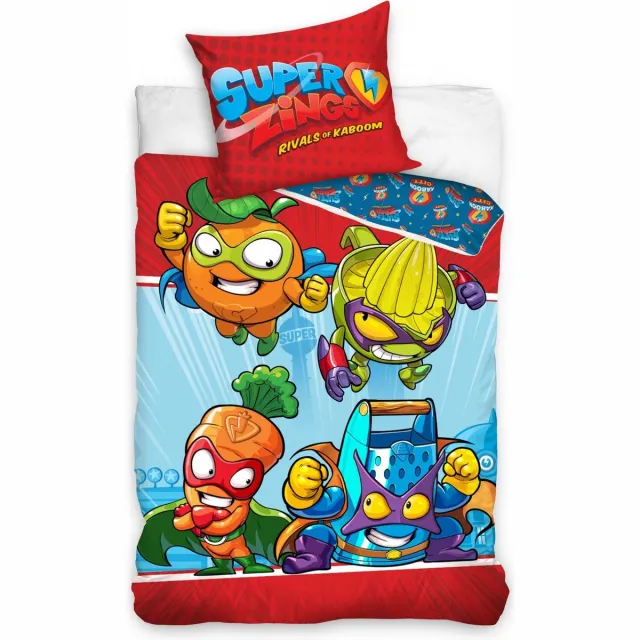 SuperZings Dekbedovertrek Kaboom City - Eenpersoons - 140x200 cm - Red Rood