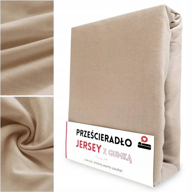 LOZKOHOLICY.PL Hoeslaken 80x160 cm Jersey Katoen met Elastiek - Zacht Beige