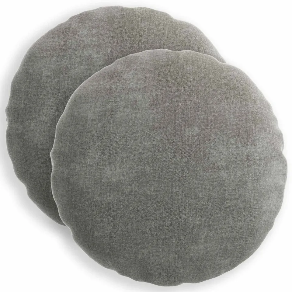 vidaXL Kussensloop 2 st HEERLEN Donkergrijs Dia. 60 cm Chenille Stof, foto 3