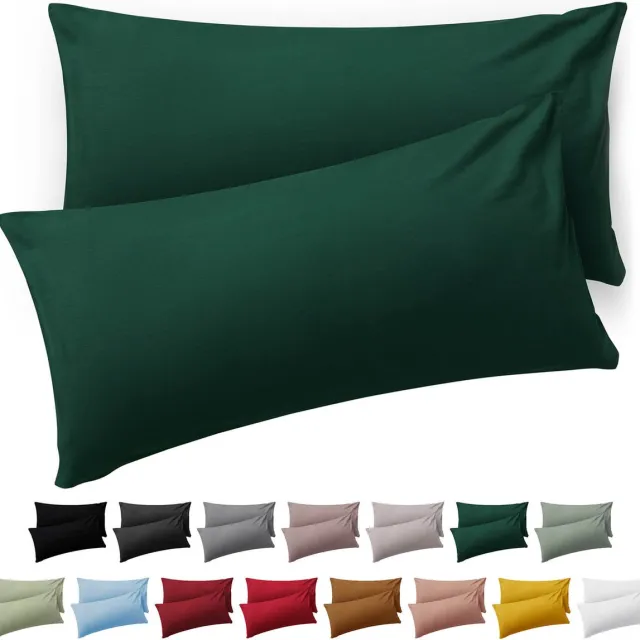 Blumtal Kussensloop Microvezel Kussenhoes 50 x 70 cm - Donkergroen - Set van 2