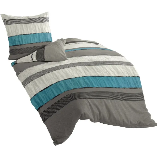 Ibenzoa Beddengoed Set van Luxe Satijn met Zilverkleurig Multicolor Ontwerp kleurijk