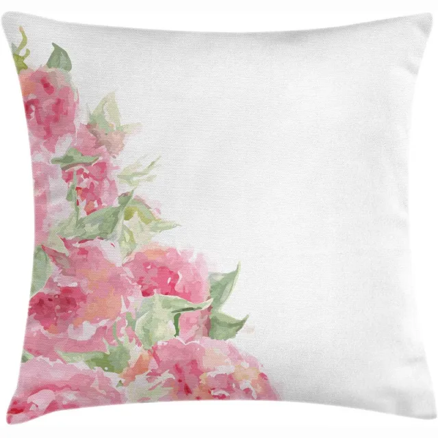 ABAKUHAUS Kussensloop – Paeonia Aquarell – 50x50 cm – Ruby Groen Rubin-grün