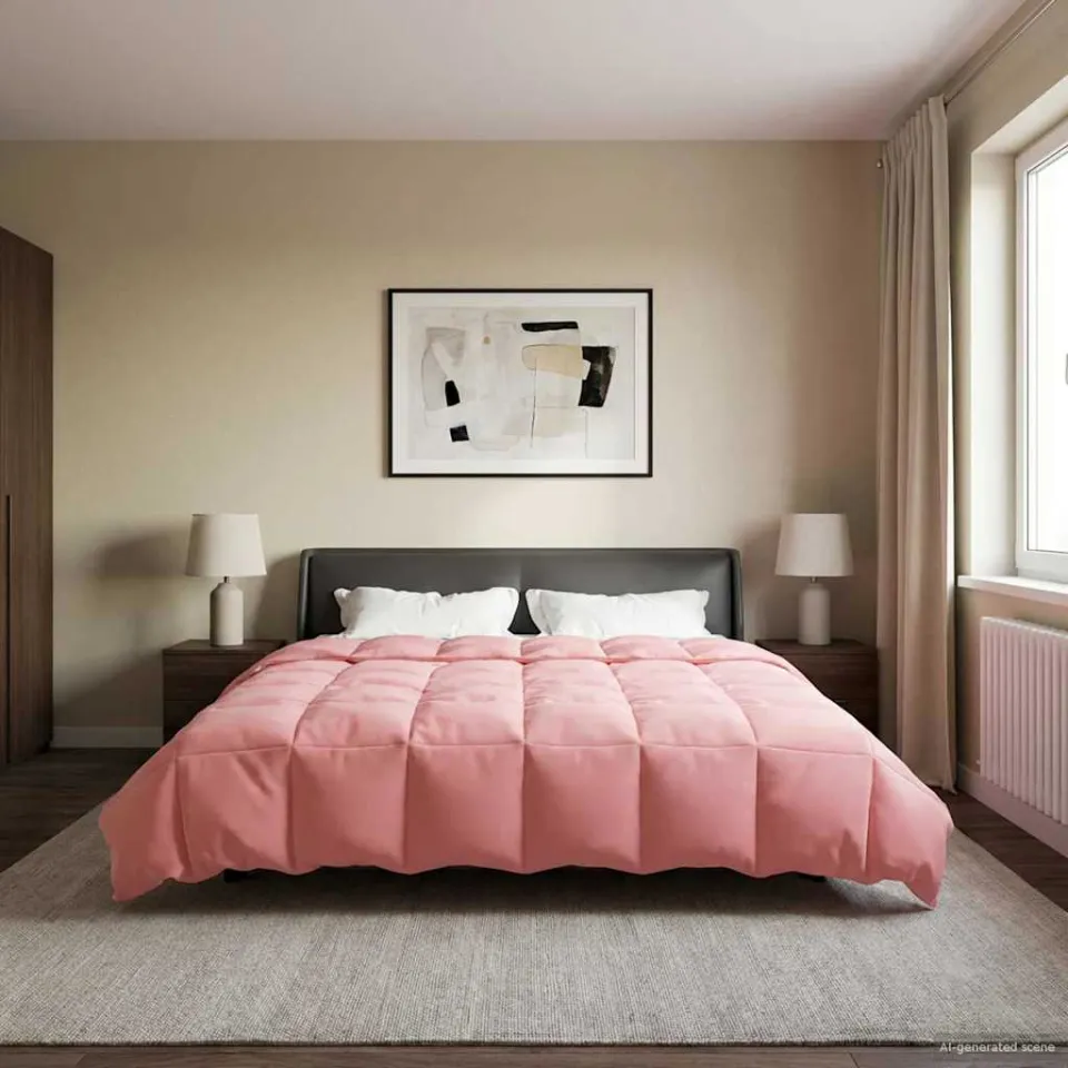 vidaXL Vol jaar dekbed 200 x 220 cm Microfiber (100% polyester) Roze, foto 4