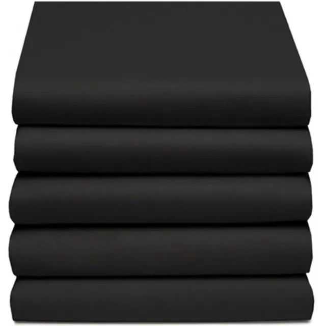 Hs Satijnen Hoeslaken - Luxe Slaapcomfort - 180x200 cm - Litsjumeaux - Hoekhoogte 30 cm - Zwart - Restant Actie!