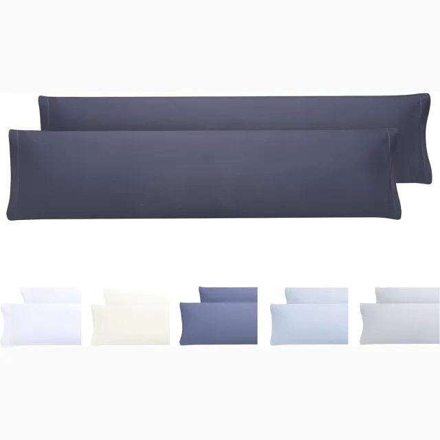 Famanu Set van 2 kussenslopen van extra zachte microvezel, 150 x 40 cm, donkergrijs, hypoallergeen en onderhoudsvriendelijk
