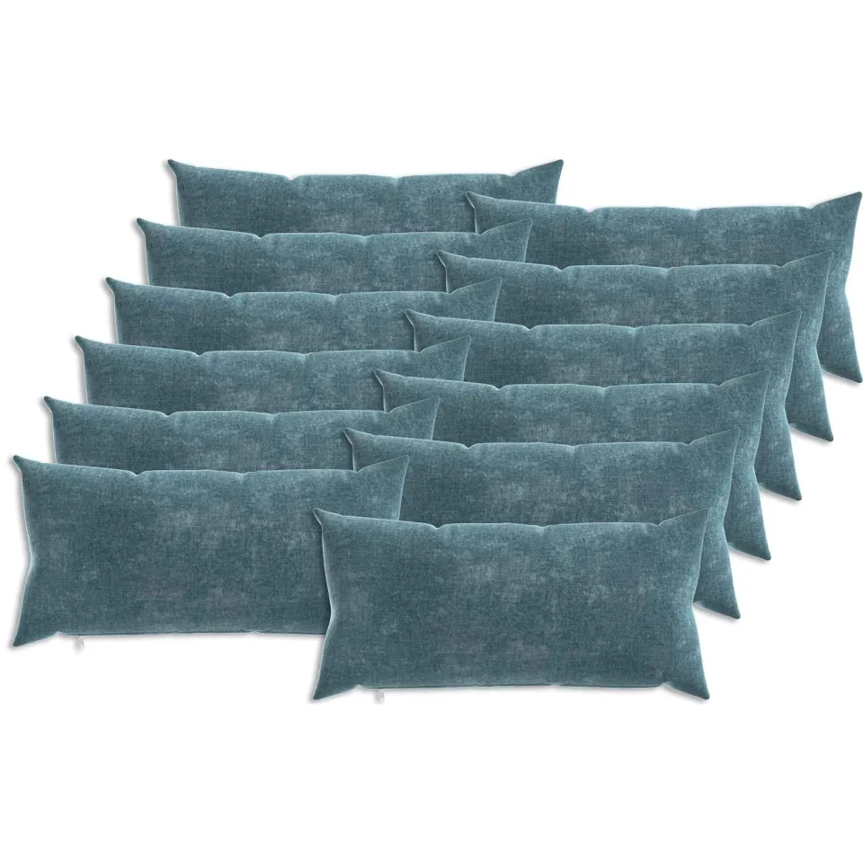 vidaXL Kussensloop 12 st HEERLEN Blauw 40 x 80 cm Chenille Stof, foto 3