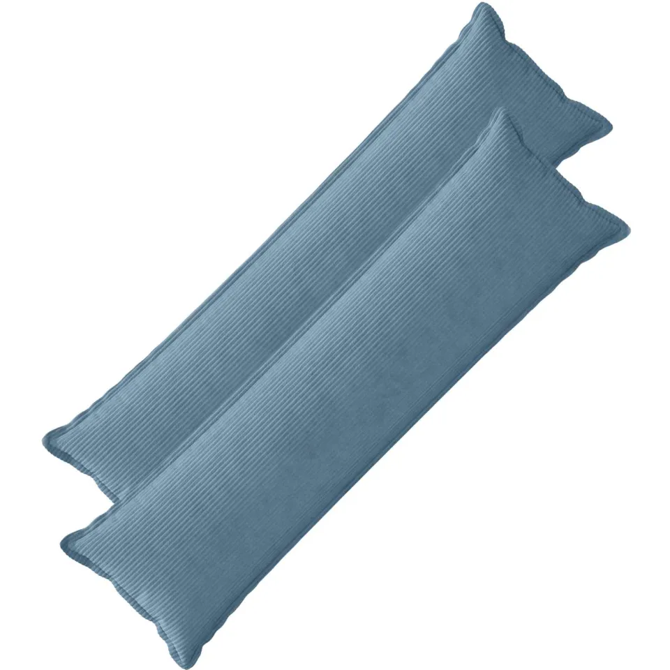 vidaXL Kussensloop 2 st HOUTEN Blauw 40 x 145 cm corduroy, foto 3