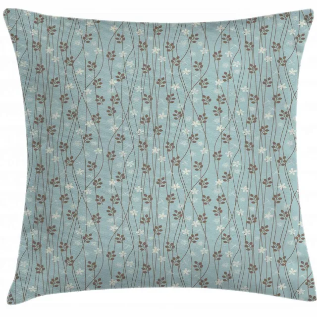ABAKUHAUS Kussenhoes 45x45 cm – Gebloemd – Bedrukt aan beide zijden, rits – Multicolor Blassblauw