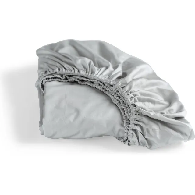 Cinderella Sundays - Hoeslaken - 1 Persoons - 100% Katoen-Satijn - 80x210 cm - Tot 25 cm matrashoogte - Lichtgrijs
