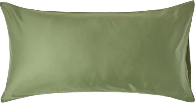 Homescapes Biologisch Kussensloop 50x90 cm – Mosgroen – 100% Egyptisch Katoen Satijn – Draaddichtheid 400