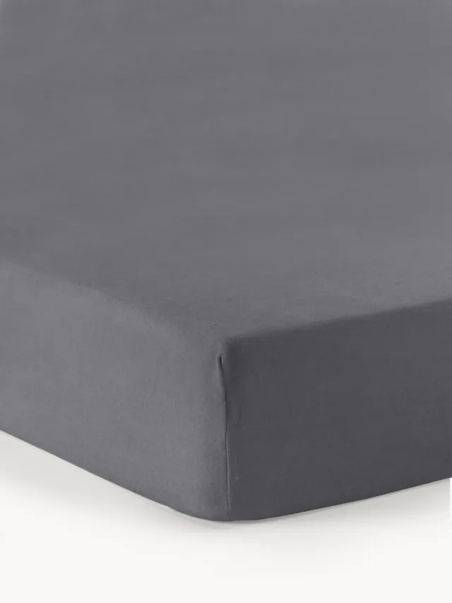 Westwing Collection Topper hoeslaken Biba, flanel grijs