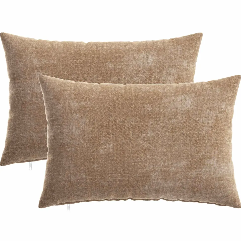vidaXL Kussensloop 2 st HEERLEN Bruin 50 x 70 cm Chenille Stof