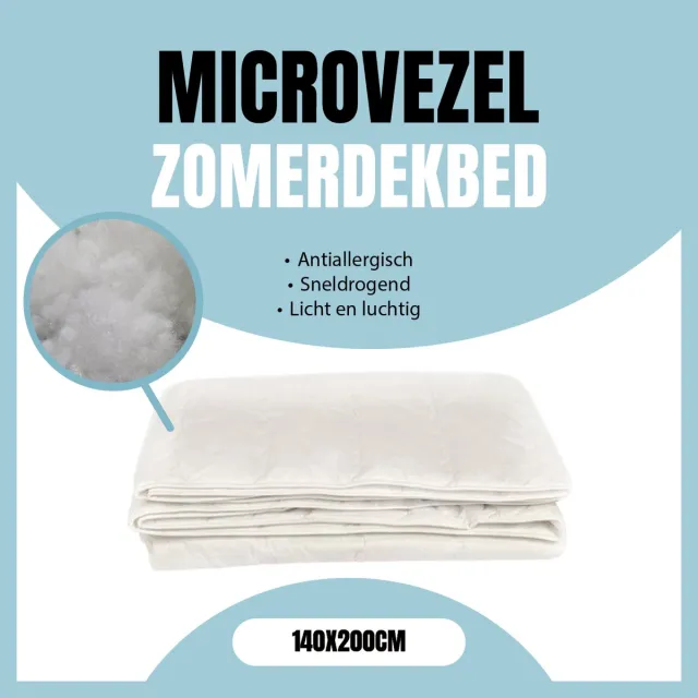 Eleganzzz Microvezel Zomerdekbed - Zomerdekbed 140x200cm - Dekbed Zomer - Eenpersoons - Dekbedden Wit