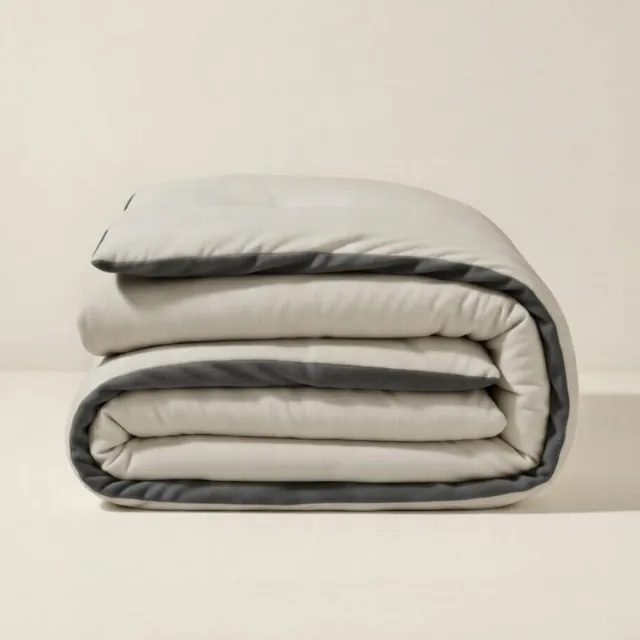 Y-not® Y-NOT – Dekbed Zonder Overtrek 240x200 – Jersey Flanel – All Season – Zacht & Wasbaar – Greige/Antra Antra/Greige