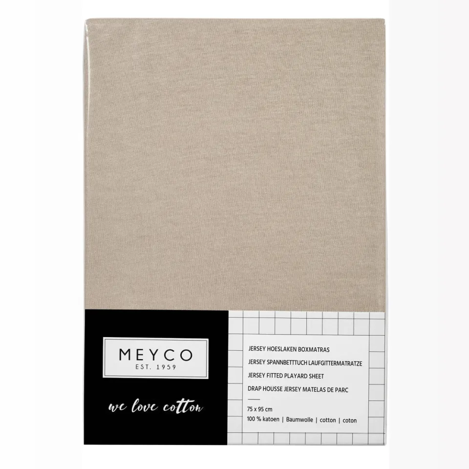 Meyco jersey Hoeslaken boxmatras 75x95 cm sand, foto 5