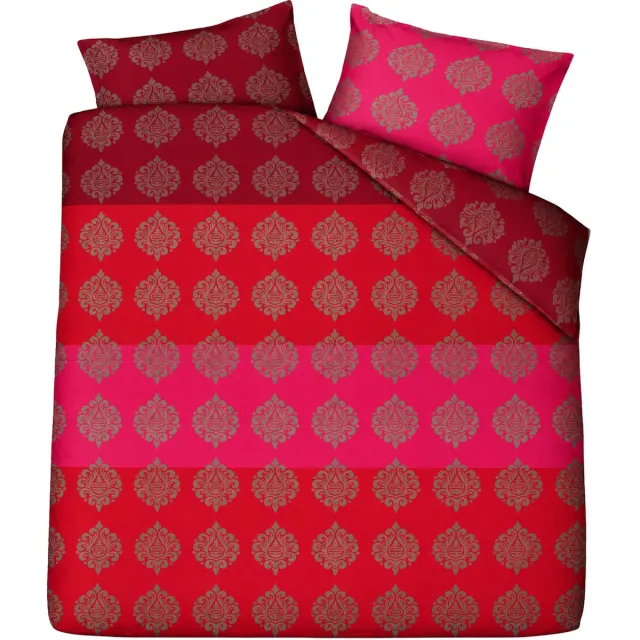 SENZATIONE 100% Katoen Percaline Dekbedovertrek 140x240-1x60x70 cm ESMEE ROOD MULTI