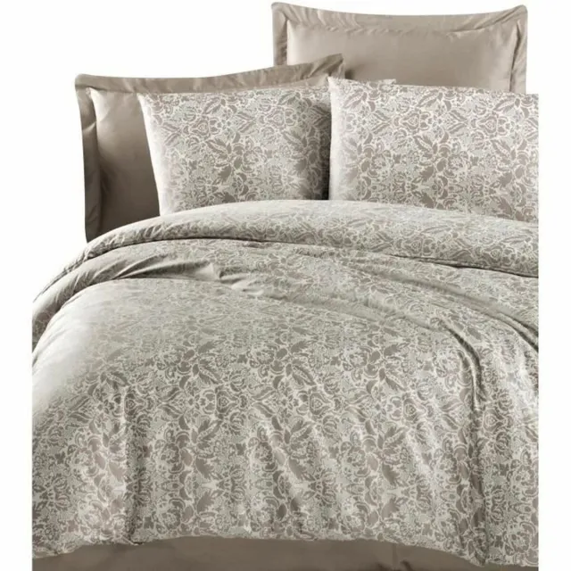 bigbuy Home Dekbedovertrek set Beige Bed van 200 3 Onderdelen