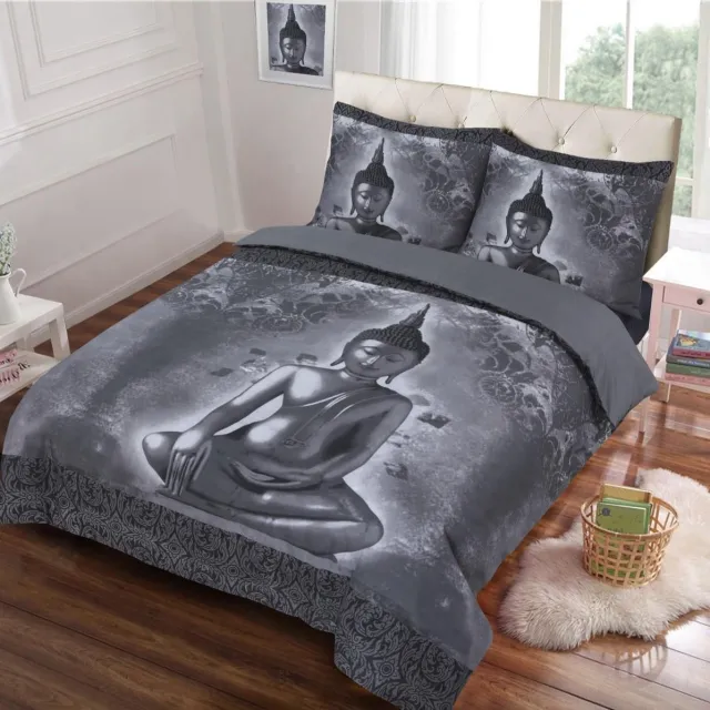 Husch Dekbedovertrek Buddha Grijs 2-Persoons Lits-jumeaux 240x200/220 cm