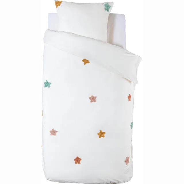 Atmosphera Kids Dekbedovertrek set met 1 kussensloop 140x200cm/65x65cm Ster veelkleurig