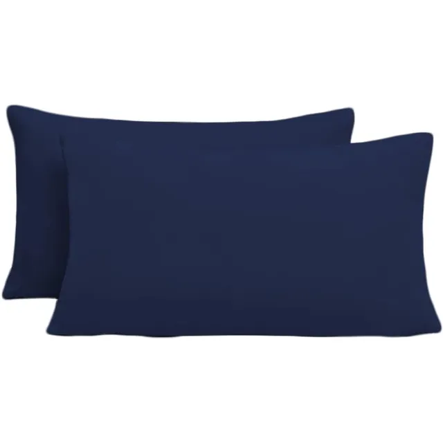 Poligino 2x Kussenslopen 40x70 cm, Zacht Microvezel, Blauw, Met Rits