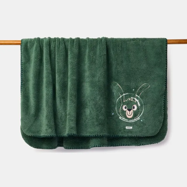 Woody plaid - donkergroen - konijn - 262-10-PLA-M/789 - 150x200cm