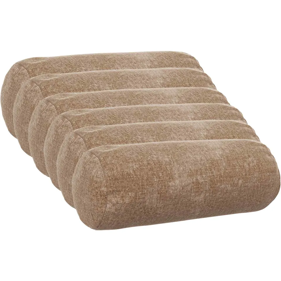 vidaXL Kussensloop 6 st HEERLEN Bruin Dia. 15 x 40 cm Chenille Stof, foto 3