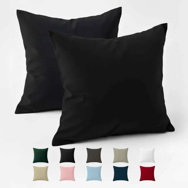 Unyqoos Set van 2 ademende katoenen kussenslopen 80x80 cm voor ultiem slaapcomfort zwart