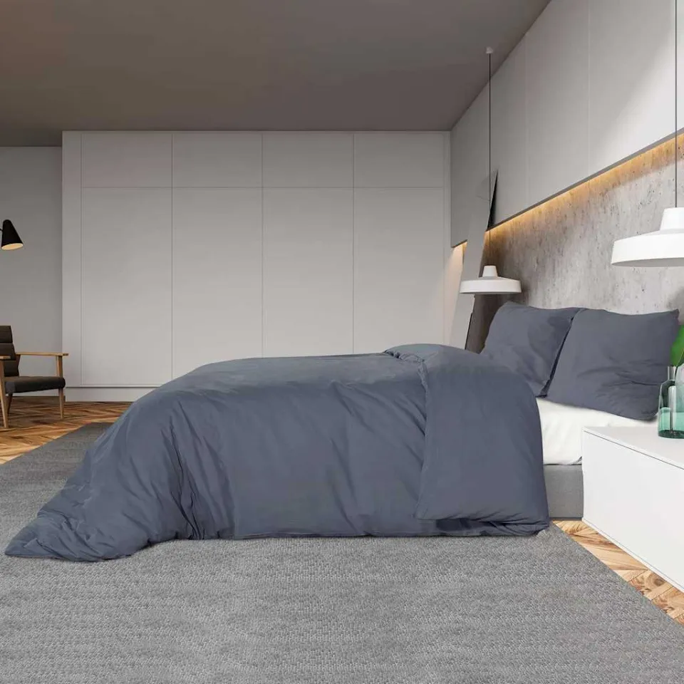 vidaXL Dekbedovertrekset lichtgewicht 155x220 cm microvezel antraciet, foto 4