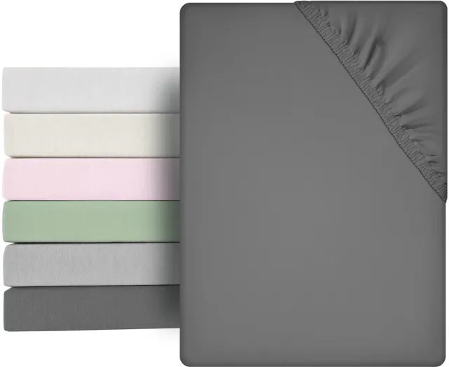 Ibenzoa Donkergrijs microvezel hoeslaken met elastiek voor optimaal slaapcomfort