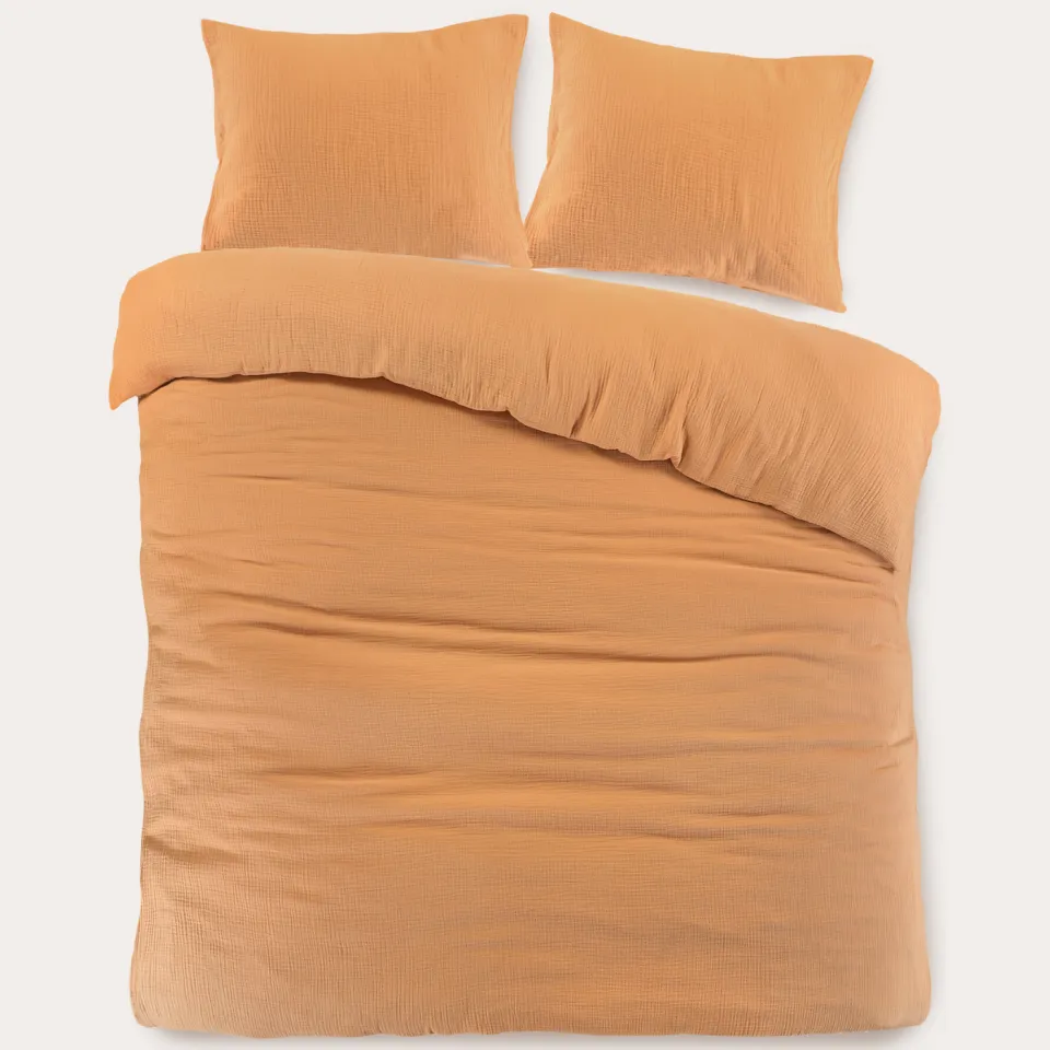 NOUS Living mousseline dekbedovertrek 2 persoons oranje (200x220 cm), foto 4