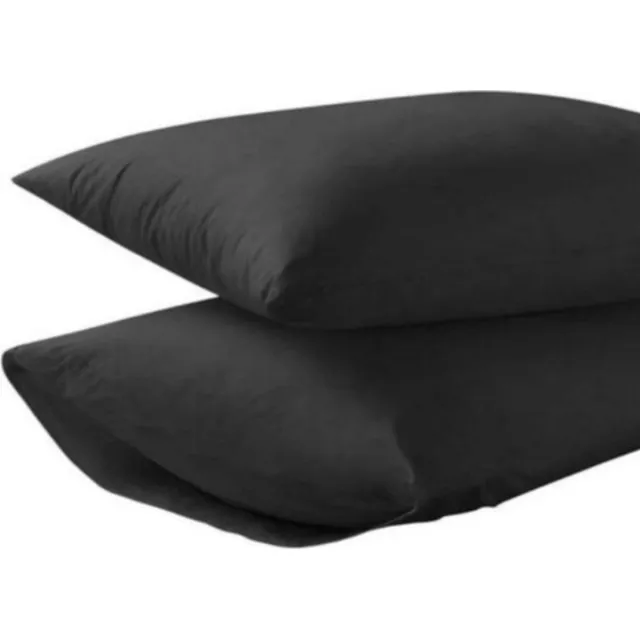 Home bedding 100% Katoen - Kussenslopen - Set van 2 - 60x60 cm - Zwart